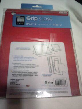 NEW IPAD 3RD GENERATION & IPAD2 RED FAUX LEATHER GRIP CASE MAGNETIC SLEEP FUNCTI